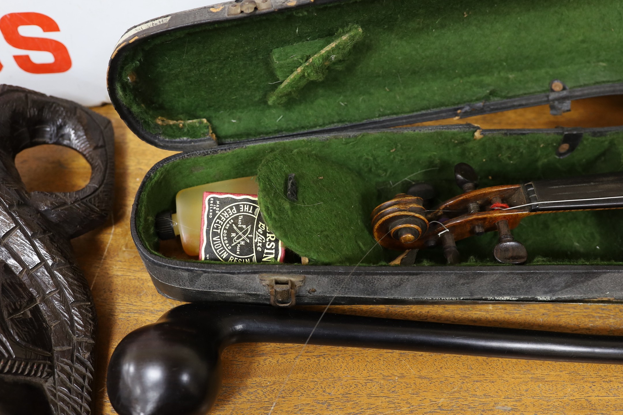 A 19th century cased violin, possibly John Walker